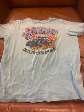 Outlaw State of Mind Graphic Tee - Light Blue